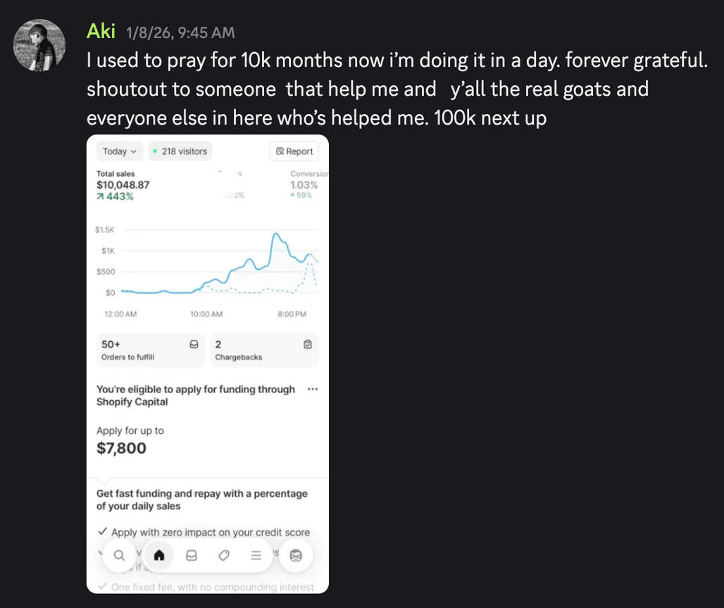 Aki did $10k in one day