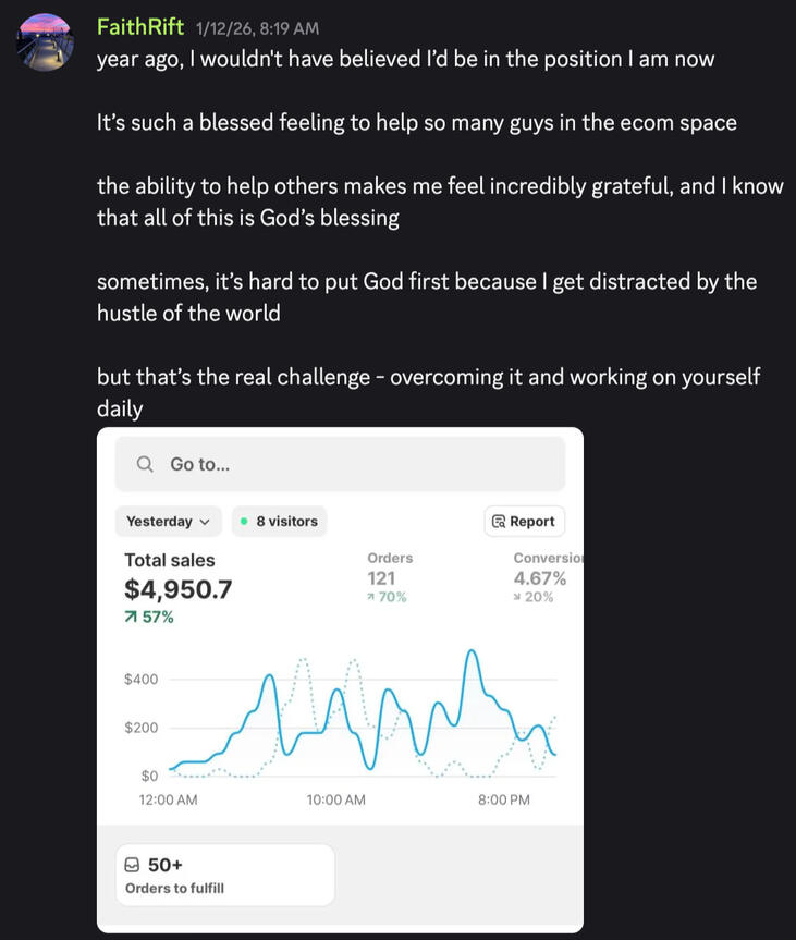 Faith hit $4.9k in one day